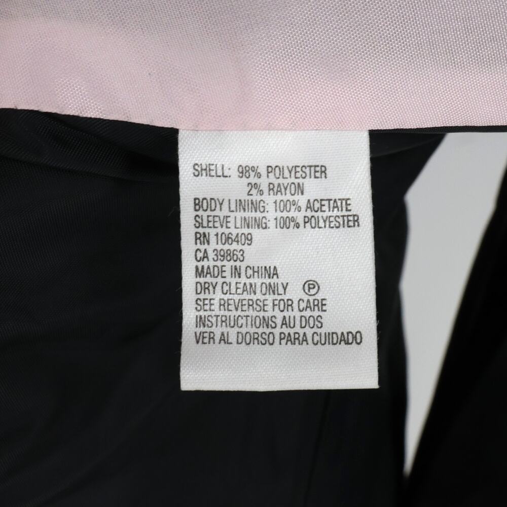 Daniele O Tahari Levine Jacket Womens 14 Black Pinstripe Lined Blazer Pockets - Picture 13 of 16